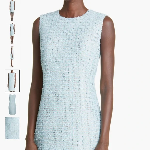 St. John Collection Light Blue Tweed Mini Dress